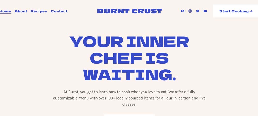 Squarespace Food site